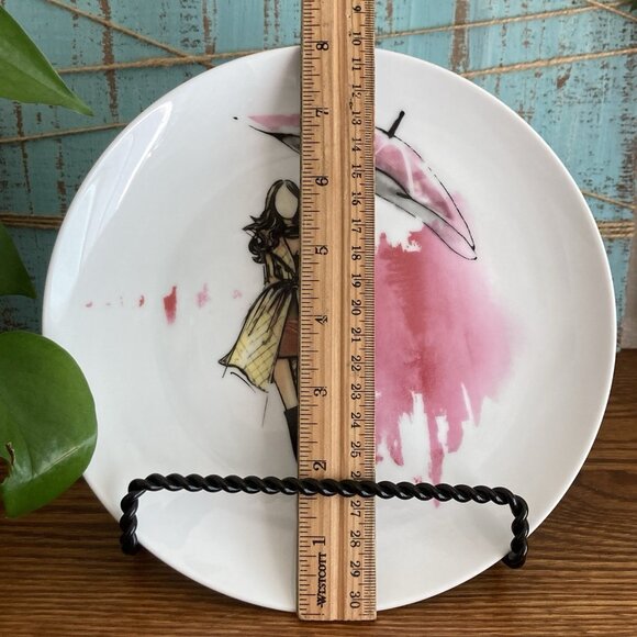 PIER 1 IMPORTS Fashion Frenzy Salad Dessert Plates Set of 4 Pink 90’s Style - Picture 4 of 8